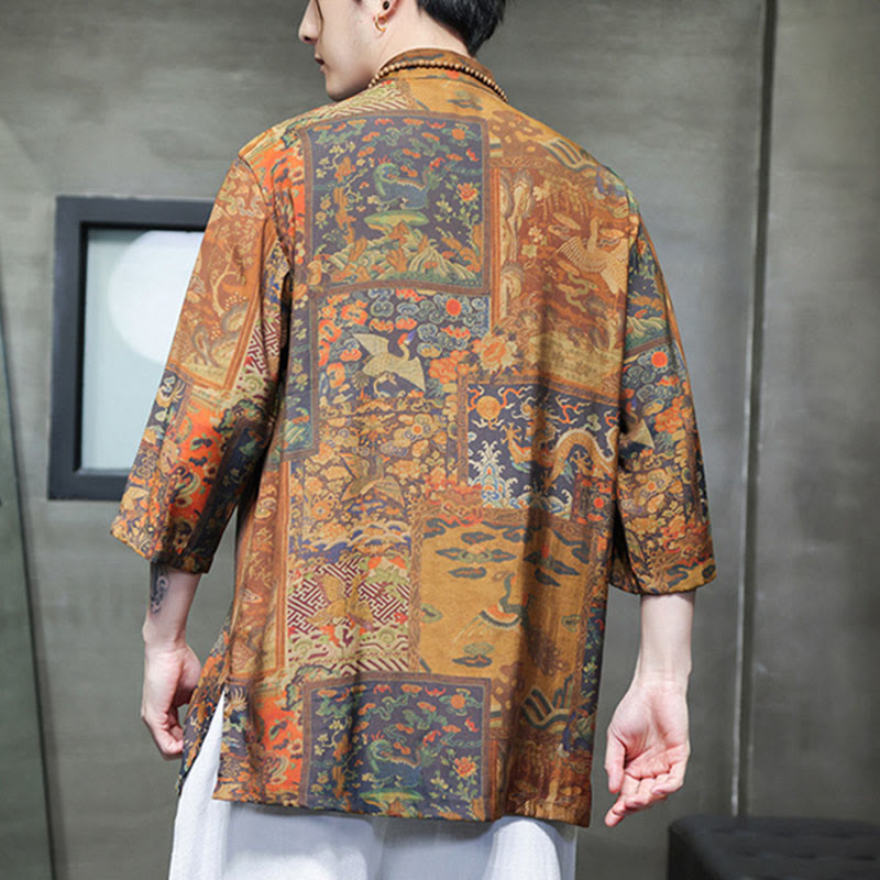 Buddha Stones風景中国龍柄中国七分袖シャツメンズTシャツ - image 15