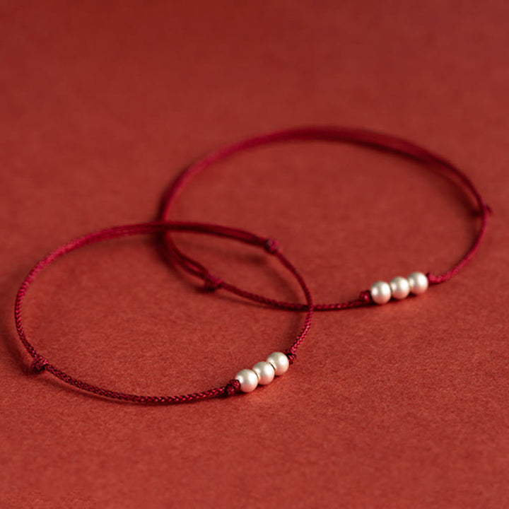 Buddha Stones925 スターリングシルバー 3ビーズ プロテクションストリングブレスレット アンクレット - image 13