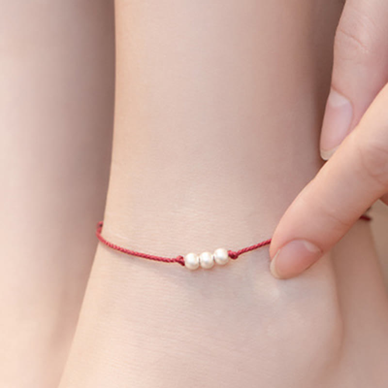 Buddha Stones925 スターリングシルバー 3ビーズ プロテクションストリングブレスレット アンクレット - image 12