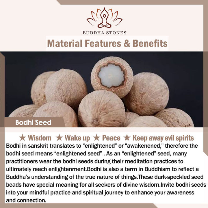 Buddha Stones108 個入りMalaビーズ 桃の木 菩提樹 蓮 祈り 瞑想 ブレスレット
