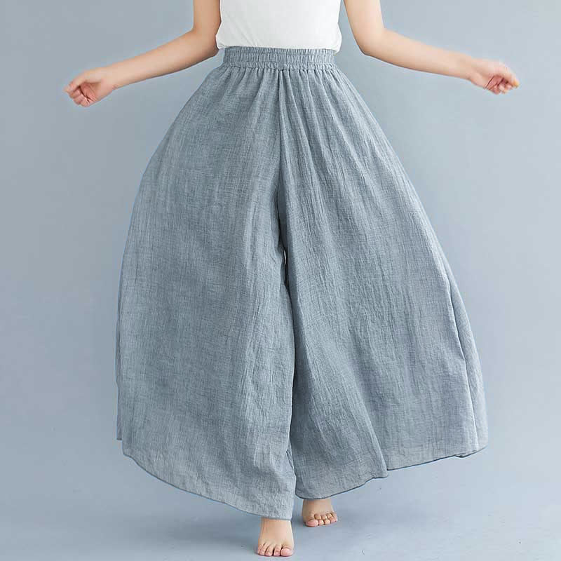 Buddha Stonesレディース カジュアル ゆったり コットン リネン ワイドレッグ パンツ ヨガ ダンス用 - 青 - US2、 UK/AU6、 EU34 (M) - image 12