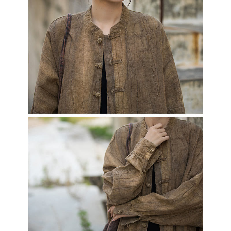 Buddha Stonesタイダイ フロッグボタン 長袖 禅瞑想 オープンフロント ジャケット - image 4