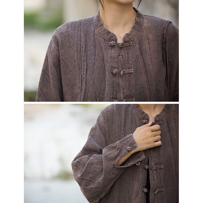 Buddha Stonesタイダイ フロッグボタン 長袖 禅瞑想 オープンフロント ジャケット - image 27