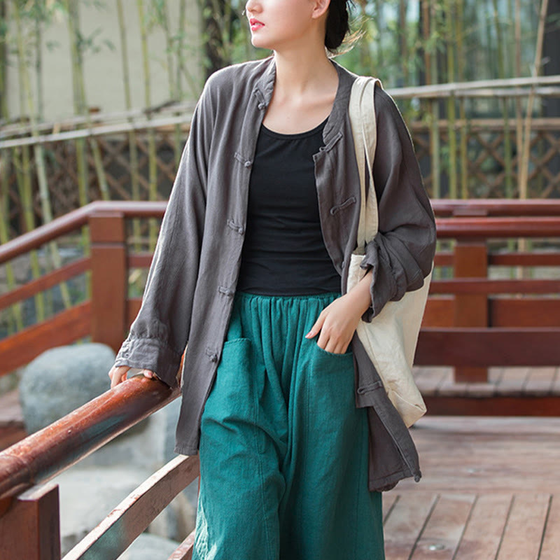 Buddha Stonesカエルボタン 長袖 禅瞑想 オープンフロント ジャケット ポケット付き - image 19