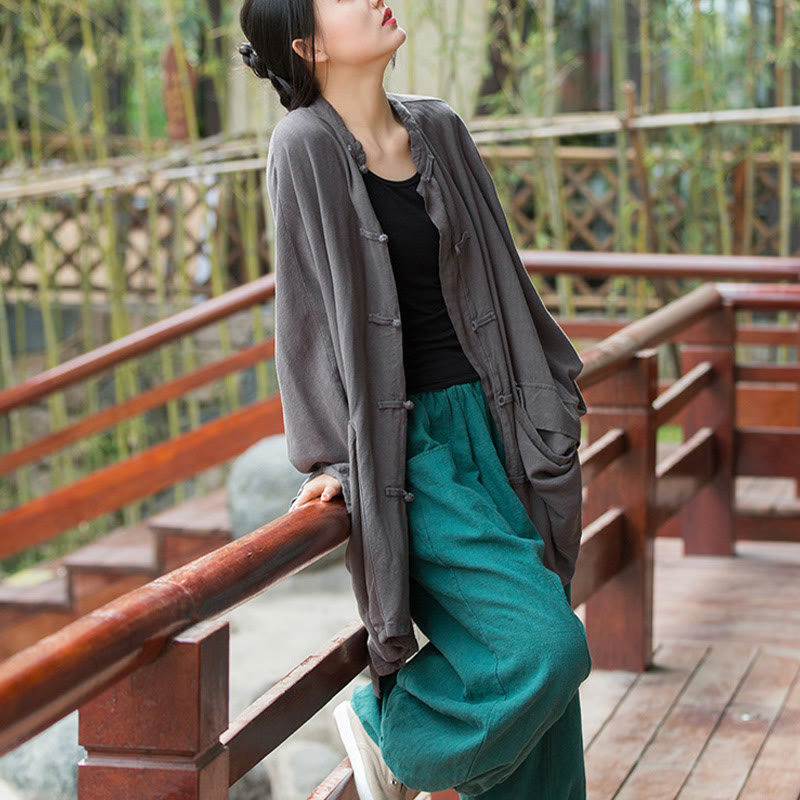 Buddha Stonesカエルボタン 長袖 禅瞑想 オープンフロント ジャケット ポケット付き - image 22