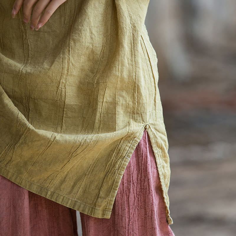 Buddha Stonesハンドメイド タイダイ ラミー リネン フロッグボタン ノースリーブ ベスト - image 16