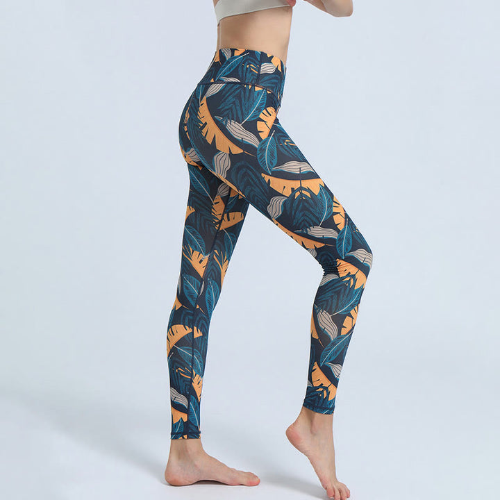 Buddha Stonesのプリント スポーツ フィットネス ヨガ ハイウエスト レギンス レディース ヨガパンツ - image 15