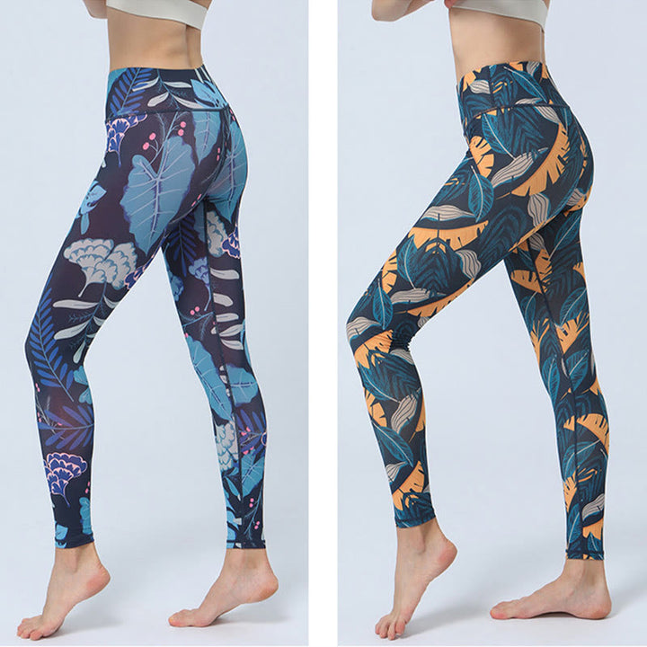 Buddha Stonesのプリント スポーツ フィットネス ヨガ ハイウエスト レギンス レディース ヨガパンツ - image 16