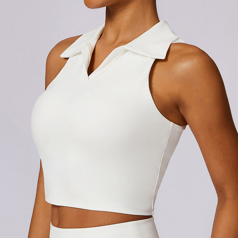 Buddha Stonesポロカラー クロップタンクトップ テニススカート プリーツショーツ ポケット付き スポーツ ヨガウェア - image 26