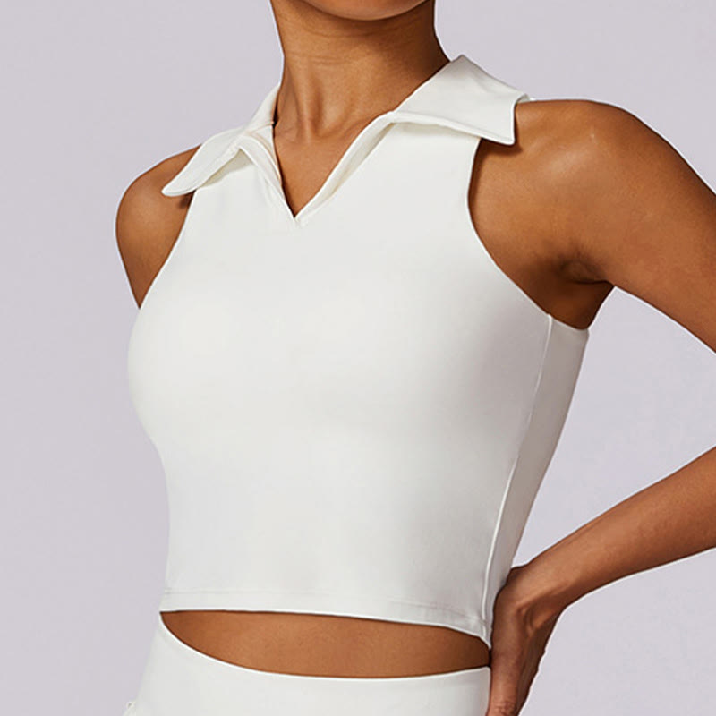 Buddha Stonesポロカラー クロップタンクトップ テニススカート プリーツショーツ ポケット付き スポーツ ヨガウェア - image 27