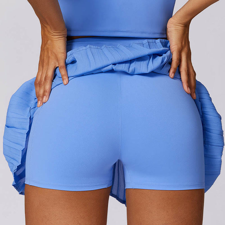 Buddha Stonesポロカラー クロップタンクトップ テニススカート プリーツショーツ ポケット付き スポーツ ヨガウェア - image 46