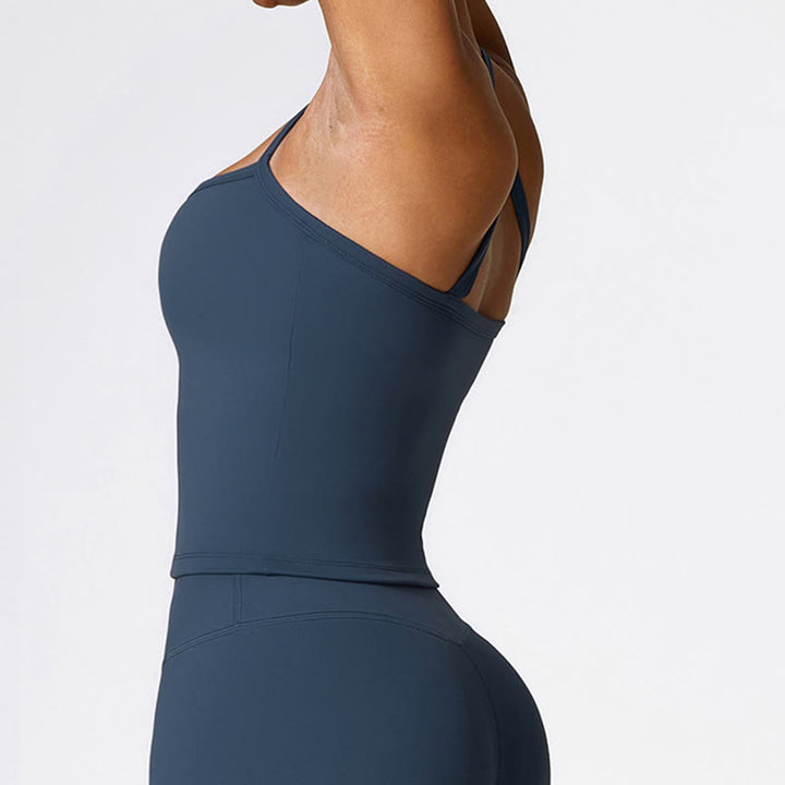 Buddha Stones無地 クロップ タンクトップ ハイウエスト ショーツ スポーツ フィットネス ジム ヨガ ウェア - image 4