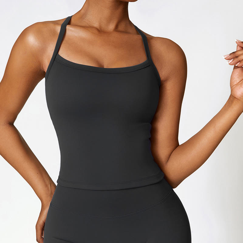 Buddha Stones無地 クロップ タンクトップ ハイウエスト ショーツ スポーツ フィットネス ジム ヨガ ウェア - image 17