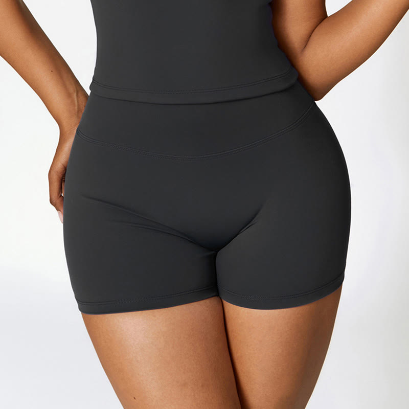 Buddha Stones無地 クロップ タンクトップ ハイウエスト ショーツ スポーツ フィットネス ジム ヨガ ウェア - image 23