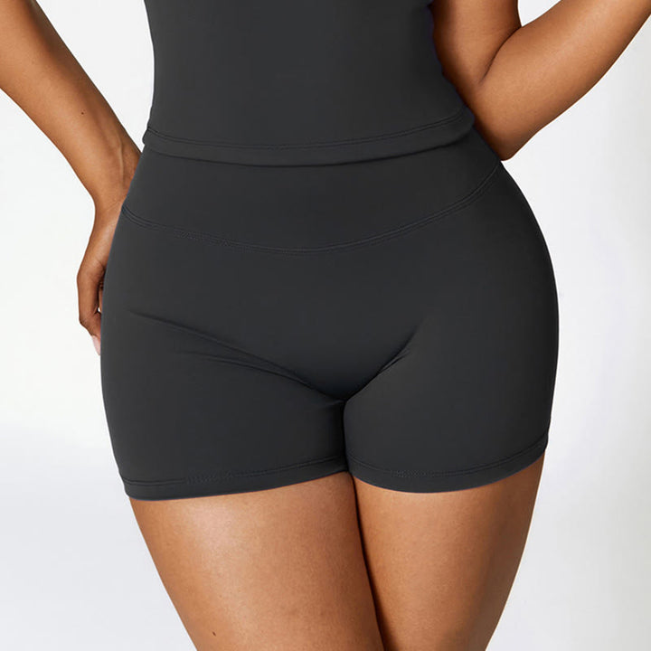 Buddha Stones無地 クロップ タンクトップ ハイウエスト ショーツ スポーツ フィットネス ジム ヨガ ウェア - image 23