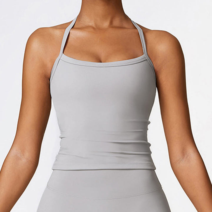 Buddha Stones無地 クロップ タンクトップ ハイウエスト ショーツ スポーツ フィットネス ジム ヨガ ウェア - グレー - トップ - US8-10、 UK/AU12-14、 EU40-42 (XL) - image 24