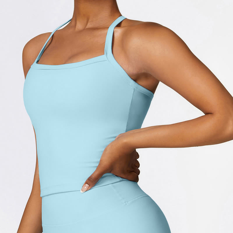 Buddha Stones無地 クロップ タンクトップ ハイウエスト ショーツ スポーツ フィットネス ジム ヨガ ウェア - image 39