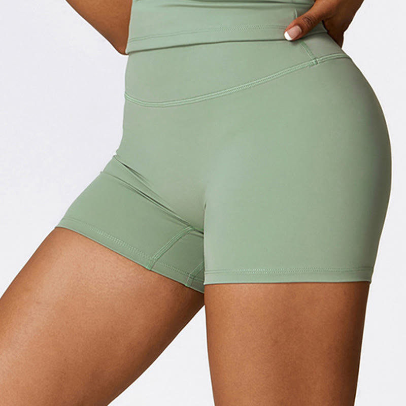 Buddha Stones無地 クロップ タンクトップ ハイウエスト ショーツ スポーツ フィットネス ジム ヨガ ウェア - image 57