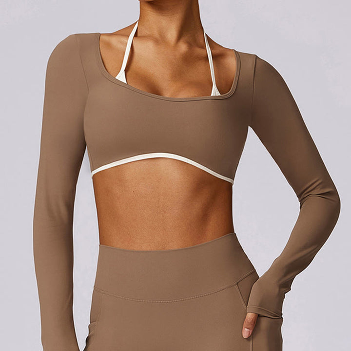 Buddha Stones無地 ホルターネック ブラ 長袖 クロップ タンクトップ パンツ スポーツ フィットネス ジム ヨガ 衣装 - image 47