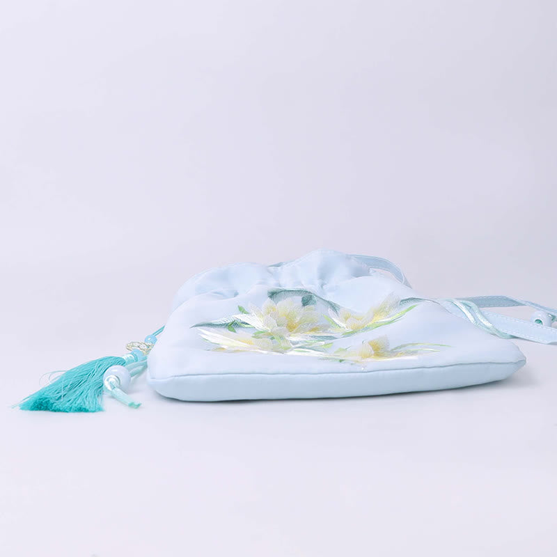 Buddha Stones蘇州刺繍蓮鹿花牡丹うさぎコットンリネントートバッグショルダーバッグハンドバッグ - image 4