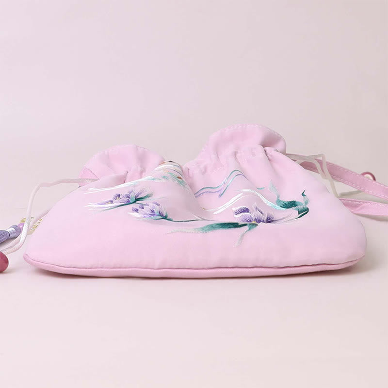 Buddha Stones蘇州刺繍蓮鹿花牡丹うさぎコットンリネントートバッグショルダーバッグハンドバッグ - image 11