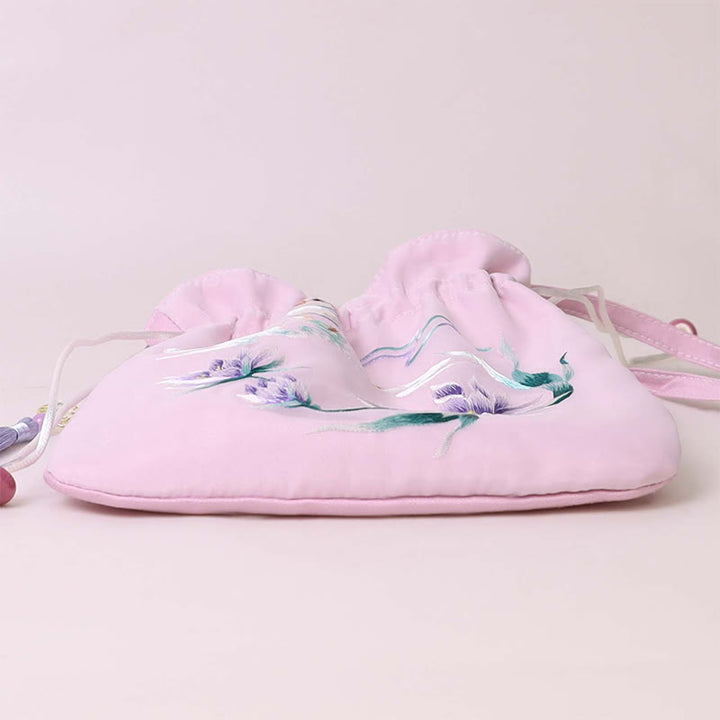 Buddha Stones蘇州刺繍蓮鹿花牡丹うさぎコットンリネントートバッグショルダーバッグハンドバッグ - image 11