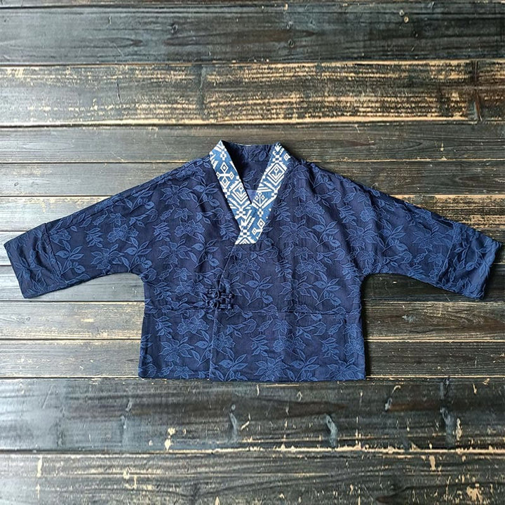 Buddha StonesフラワージャカードVネックロングスリーブジャケット