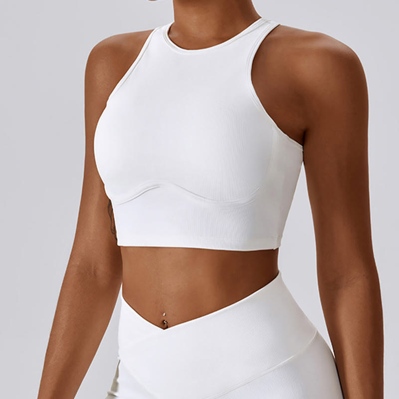 Buddha Stonesノースリーブ クロップ タンクトップ フレアパンツ スポーツ フィットネス ヨガ - image 2