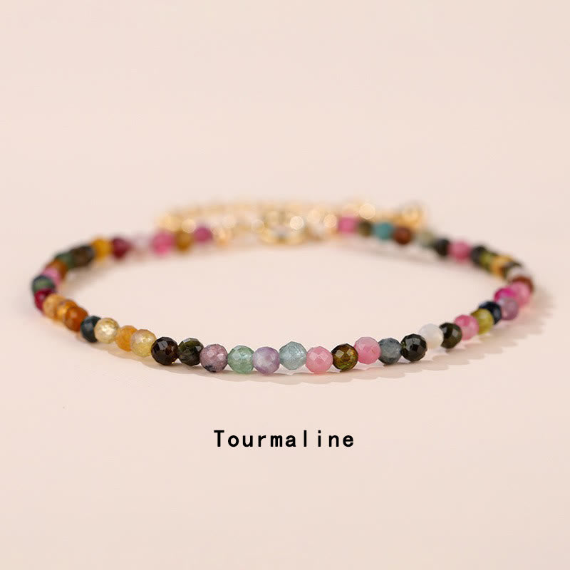 Buddha Stonesストロベリークォーツ プレナイト ペリドット ラズライト ピンククリスタル トルマリン ヒーリングチェーンブレスレット