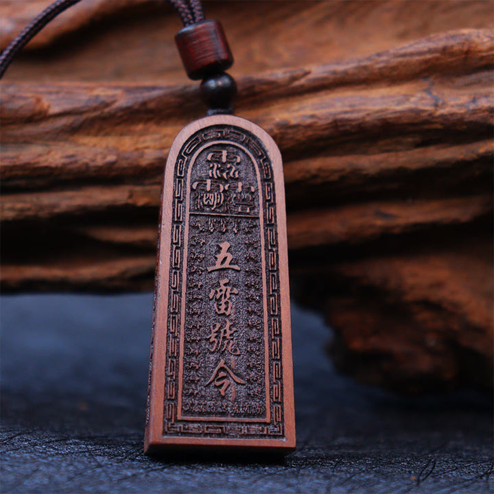 Buddha Stones雷に打たれたナツメの木 道教 五雷 幸運 守護 ネックレス ペンダント