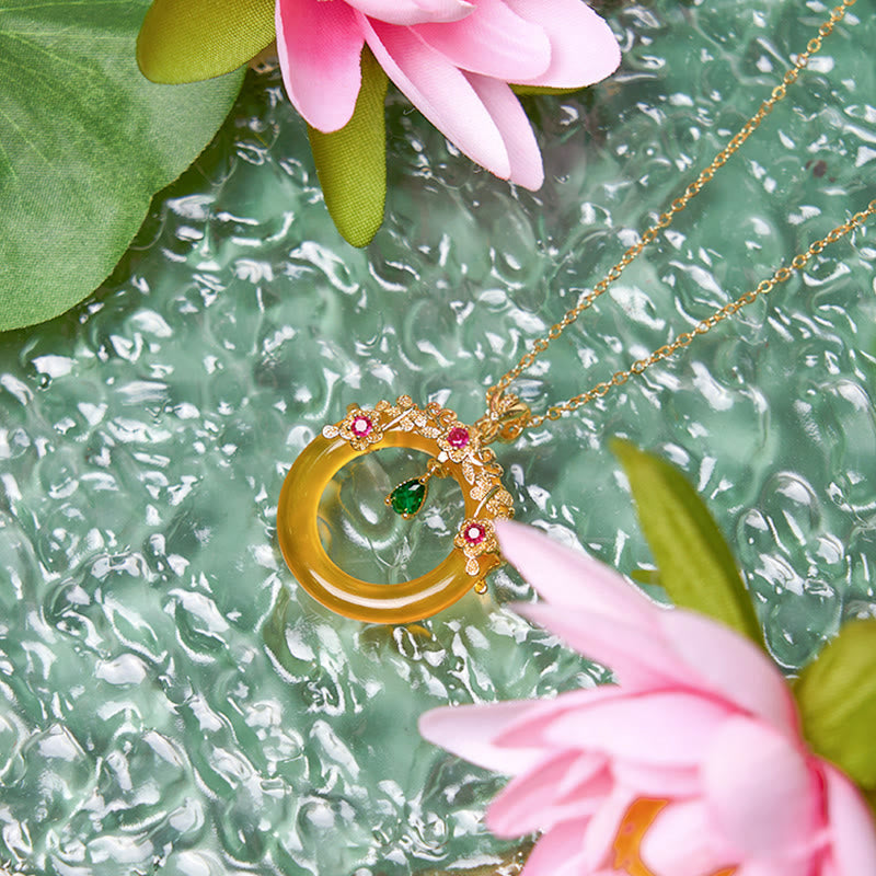 Buddha Stonesグリーンカルセドニー 平和バックルデザイン 強さのネックレスペンダント