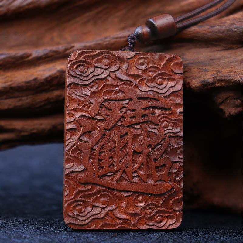 Buddha Stones天然雷撃ナツメ木 貔貅銅貨 幸運のネックレスペンダント