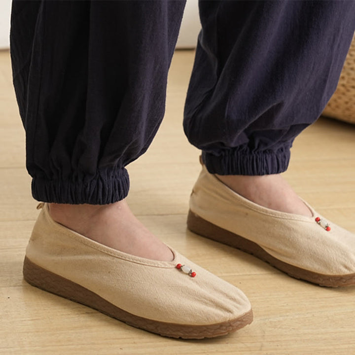 Buddha Stones 2点 Vネック 七分袖 シャツ トップ パンツ 瞑想 禅 太極拳 コットン リネン 衣類 レディース セット - image 19