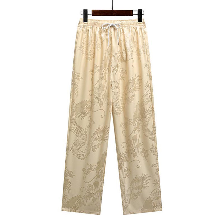 Buddha Stones龍柄唐装漢服伝統制服半袖トップスパンツ服装メンズセット - image 15