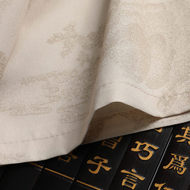 Buddha Stones、山、木​​々、唐装、漢服、伝統制服、半袖、トップス、パンツ、衣類、メンズセット - image 8