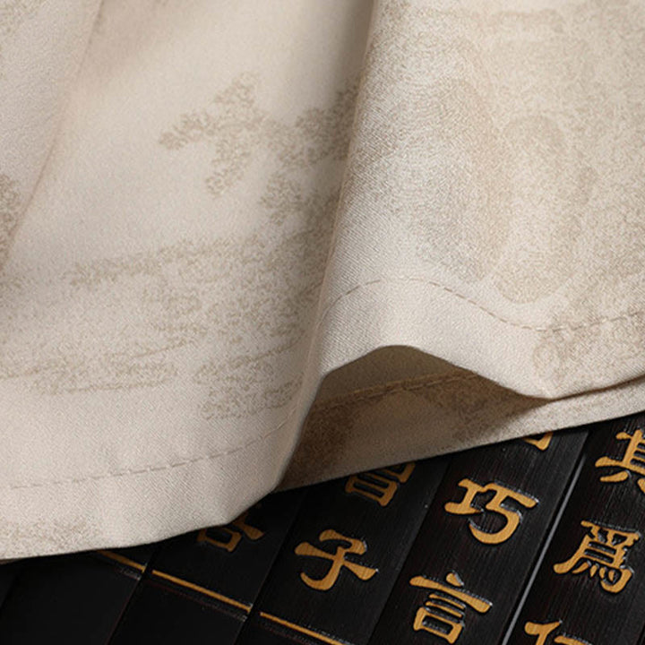 Buddha Stones、山、木​​々、唐装、漢服、伝統制服、半袖、トップス、パンツ、衣類、メンズセット - image 8