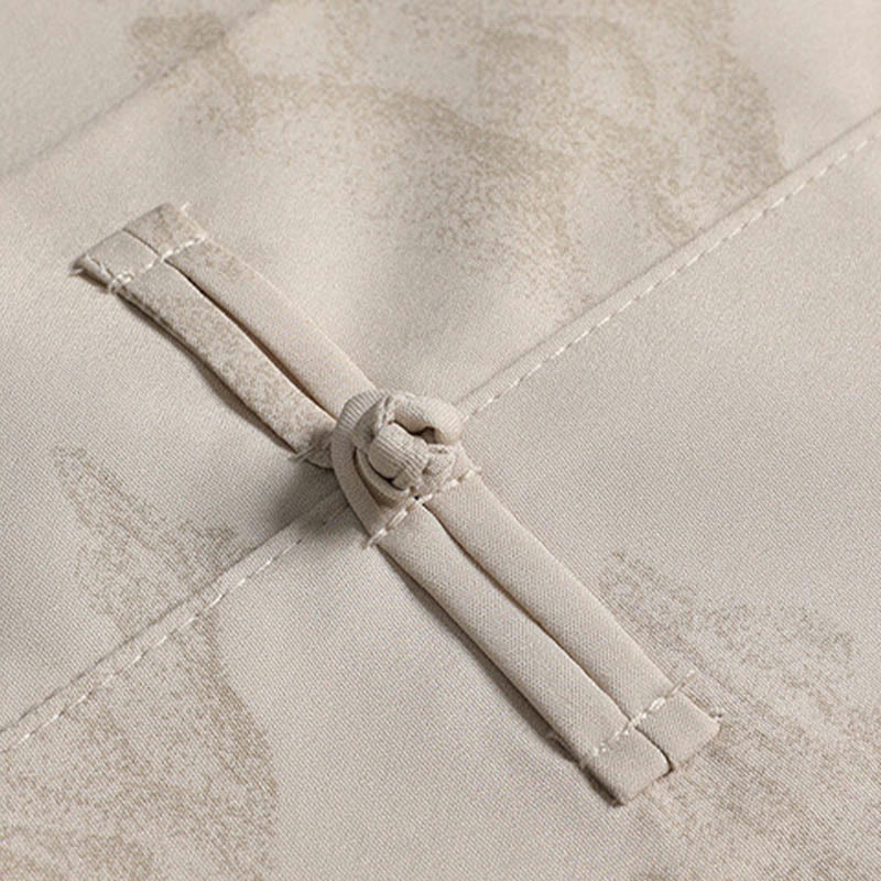 Buddha Stones、山、木​​々、唐装、漢服、伝統制服、半袖、トップス、パンツ、衣類、メンズセット - image 4