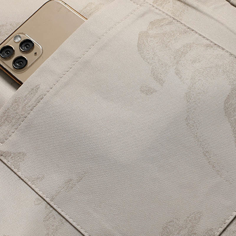 Buddha Stones、山、木​​々、唐装、漢服、伝統制服、半袖、トップス、パンツ、衣類、メンズセット - image 7