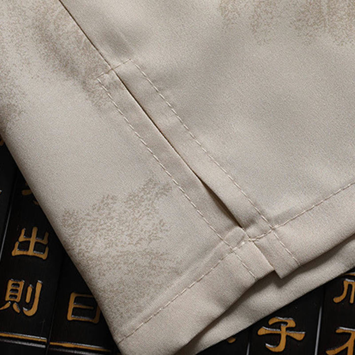 Buddha Stones、山、木​​々、唐装、漢服、伝統制服、半袖、トップス、パンツ、衣類、メンズセット - image 7