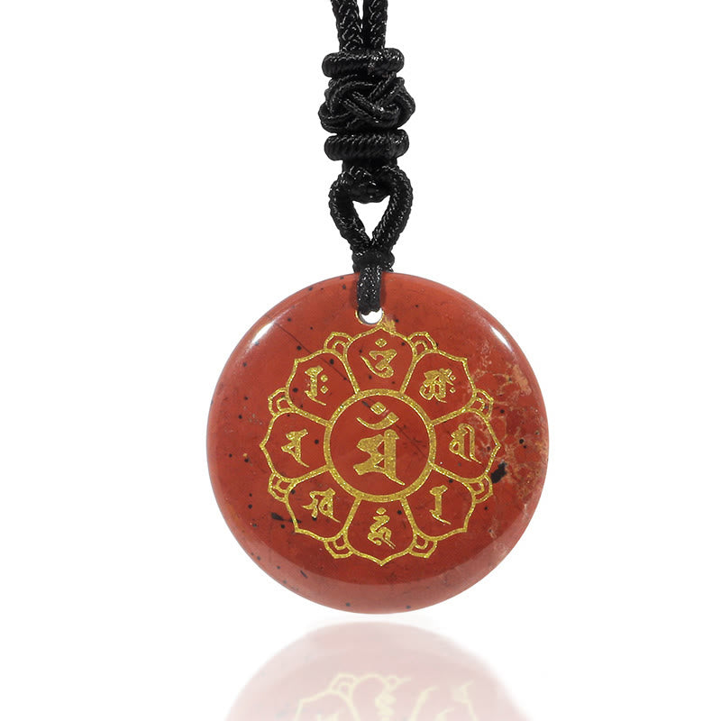 Buddha Stonesオーム・マニ・パドメ・フム天然水晶各種 黒曜石 強さのネックレスペンダント - image 22