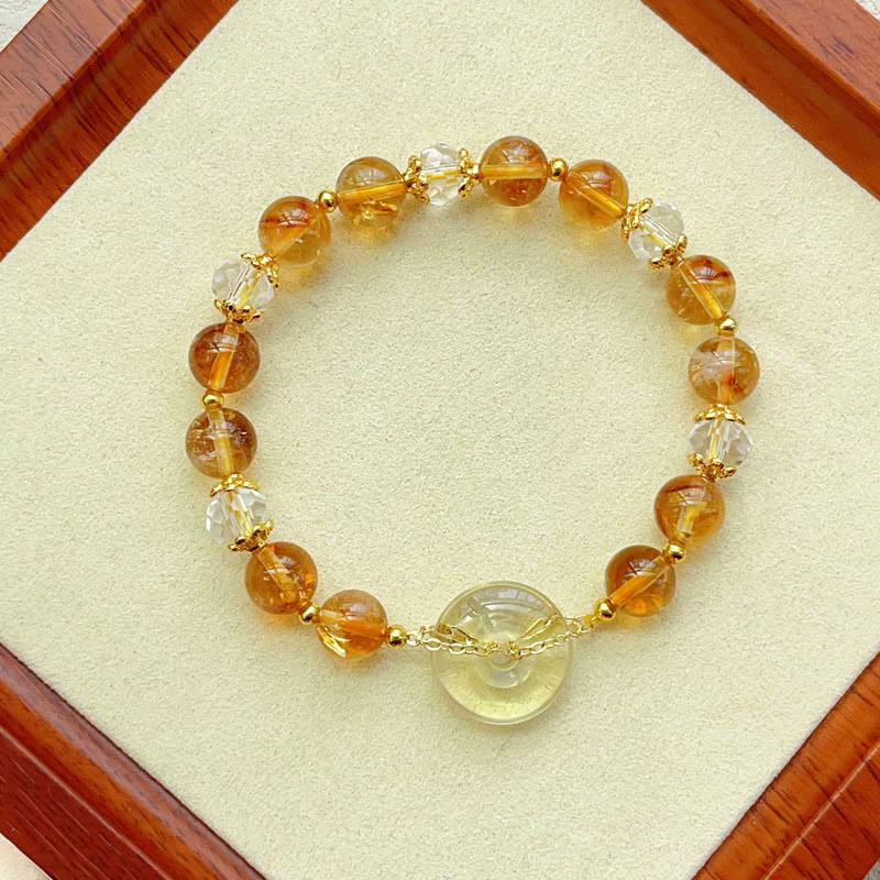Buddha Stonesの平和バックルシトリンクリスタル繁栄ブレスレット