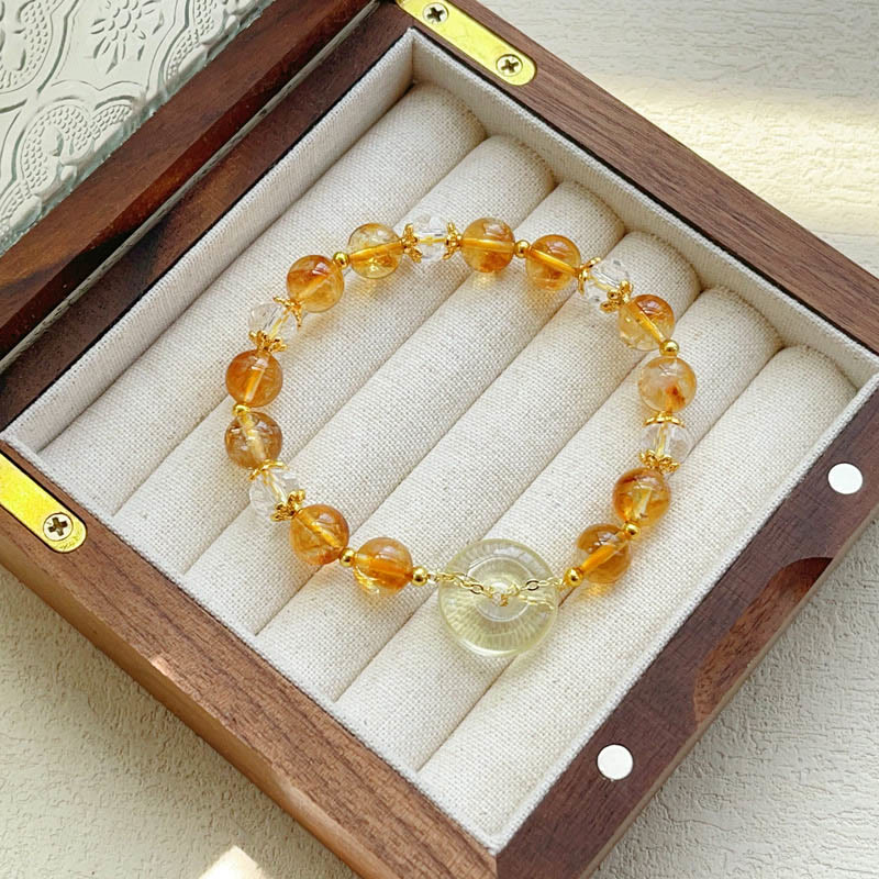 Buddha Stonesの平和バックルシトリンクリスタル繁栄ブレスレット