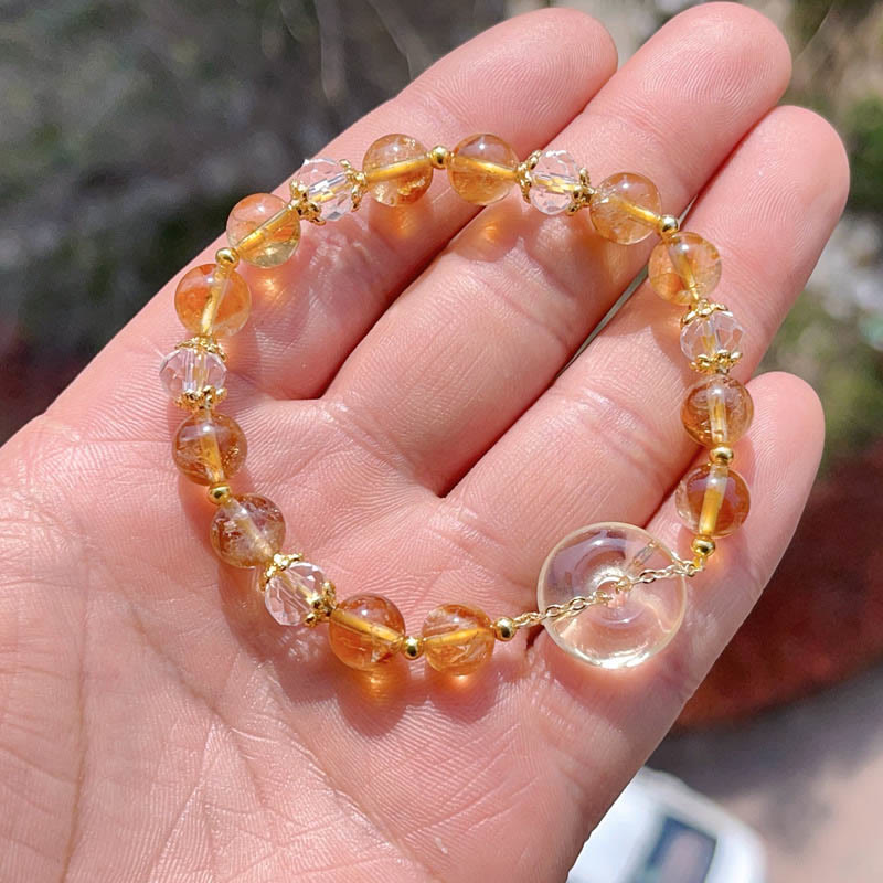 Buddha Stonesの平和バックルシトリンクリスタル繁栄ブレスレット