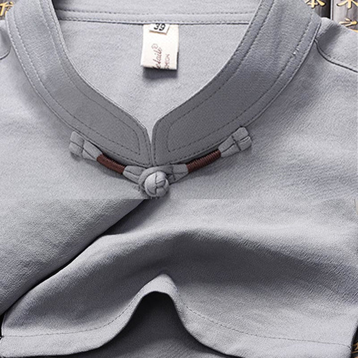 Buddha Stonesフーキャラクター唐装漢服伝統制服半袖トップスパンツ衣類メンズセット - image 11