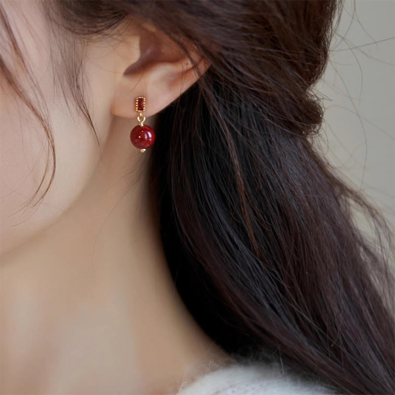 Buddha Stones925スターリングシルバーポスト 14Kゴールドフィルド シナバービーズ ジルコン カームイヤリング - image 7