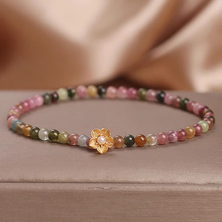 Buddha Stonesカラフルなトルマリンの花 ポジティブブレスレット