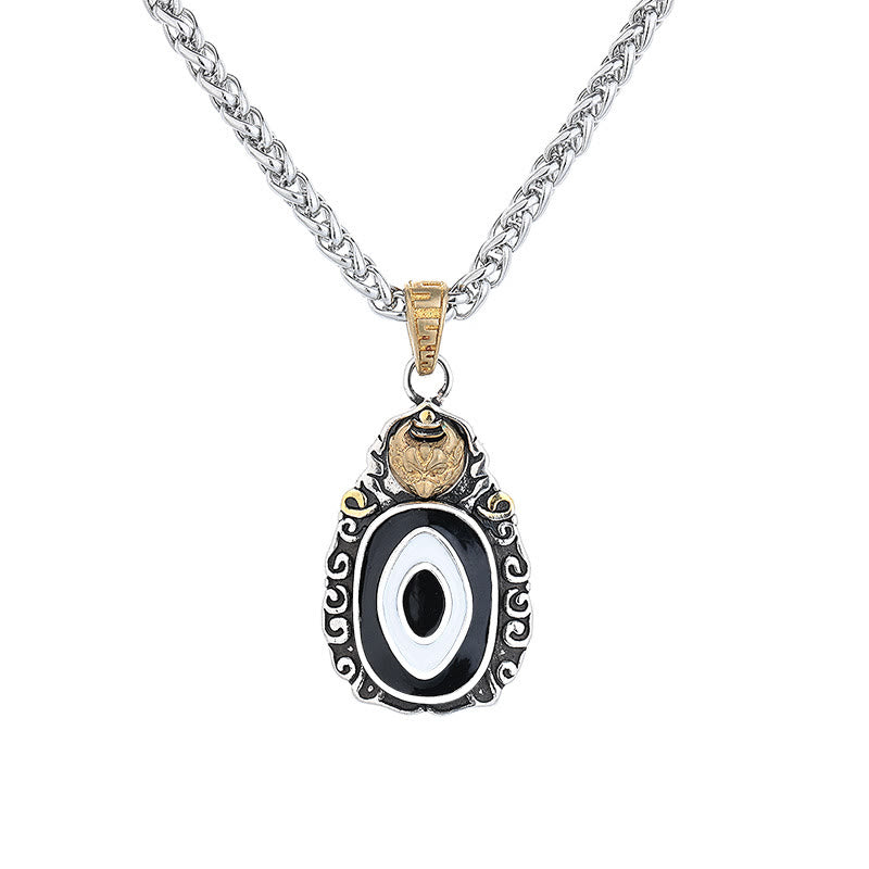 Buddha StonesチベットDziビーズガルーダ柄銅金属富ネックレスペンダント - image 1