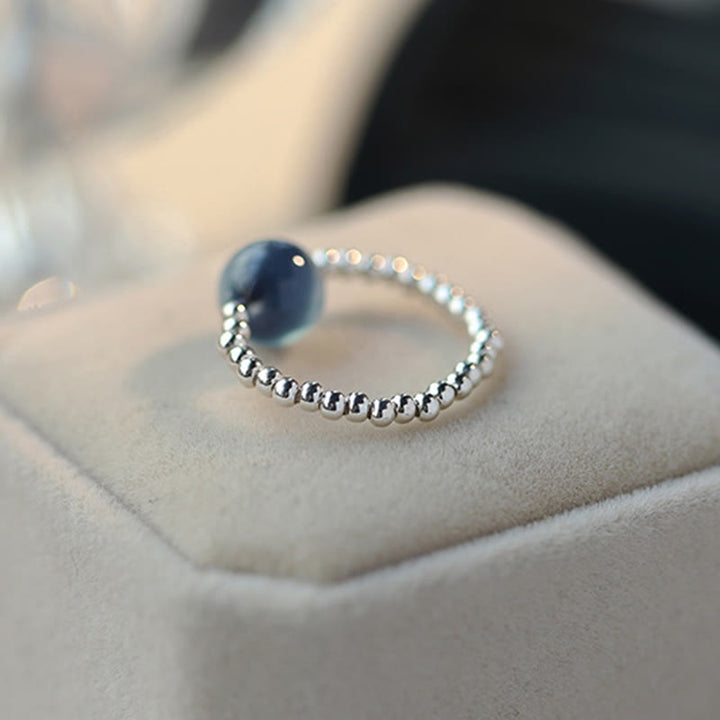 Buddha Stones925 スターリングシルバー ブルーキャンディアゲート ヒーリングビーズリング - image 4