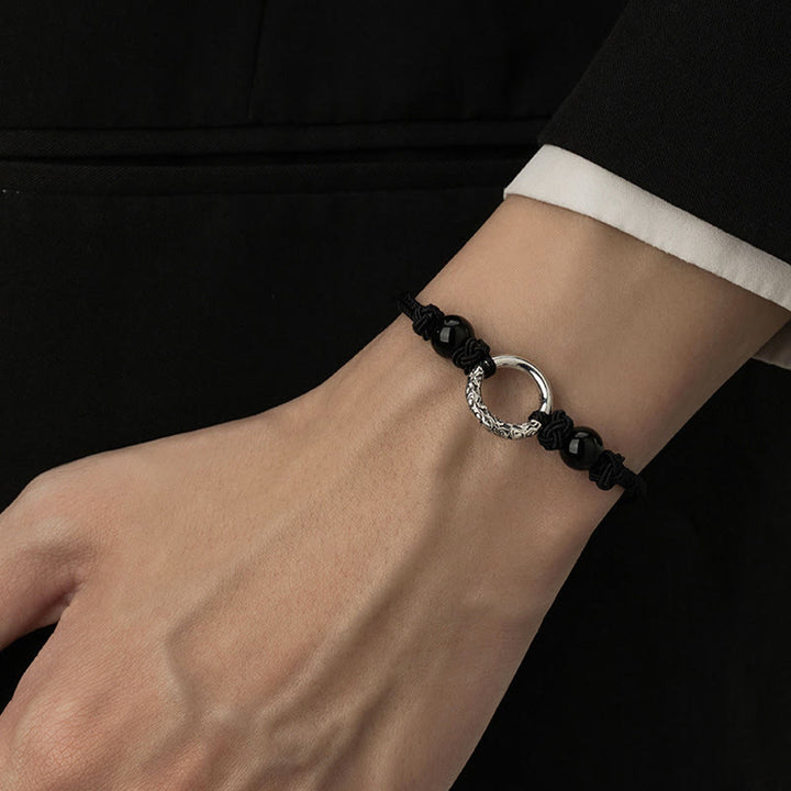 Buddha Stones 925スターリングシルバー ブラックオニキス平和のお守りチャーム守護ブレスレット - image 9