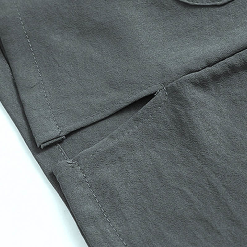 Buddha Stones龍風キャラクター唐装 伝統的半袖シャツ ワイドレッグパンツ 衣類 メンズセット - image 9